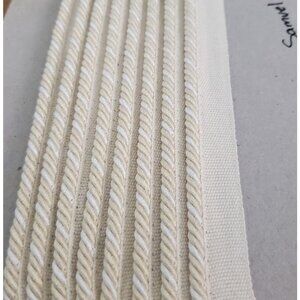 Samuel & Sons 5 Yards Cream White Annecy Cord Tape Custom Home Decor Luxury Trim